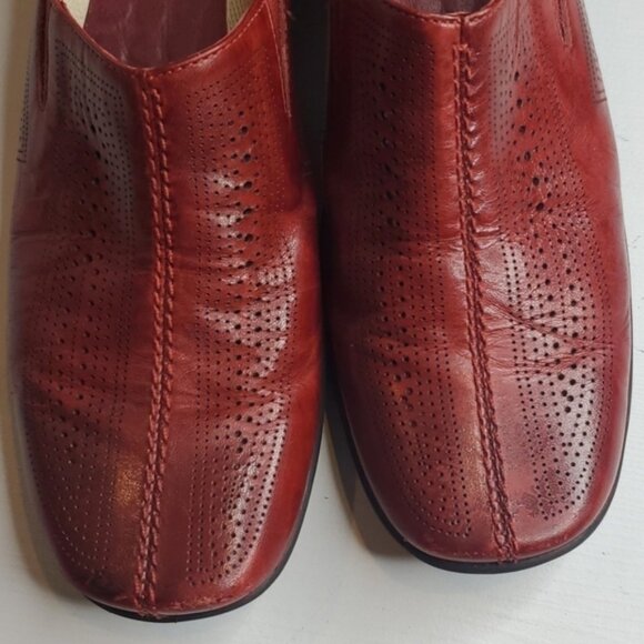 Walking Cradles Elites Red Leather Loafers Narrow 7 - Picture 13 of 14